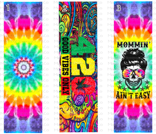 420 & Mom Life Tie Dye Pen wraps - Printed Waterslide or Digital Download