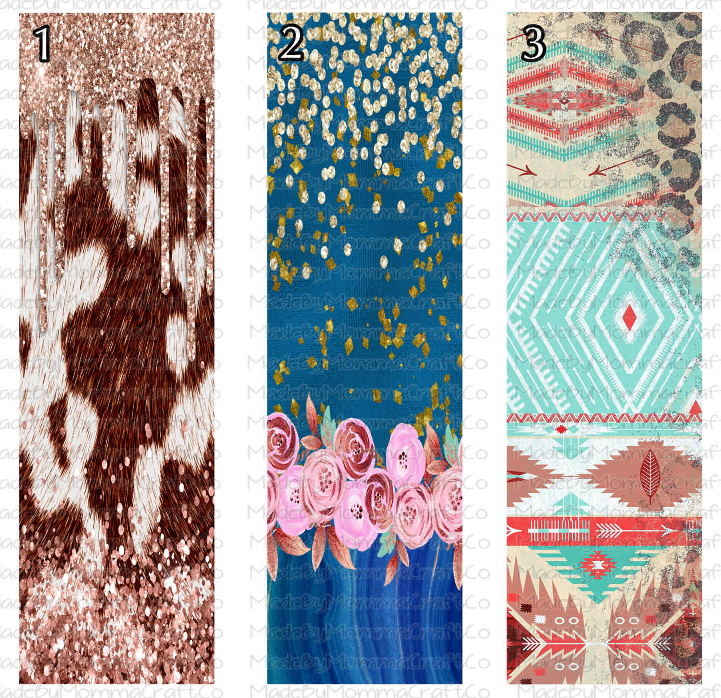 Cowhide Floral and Aztec Pen Wraps - Printed Waterslide