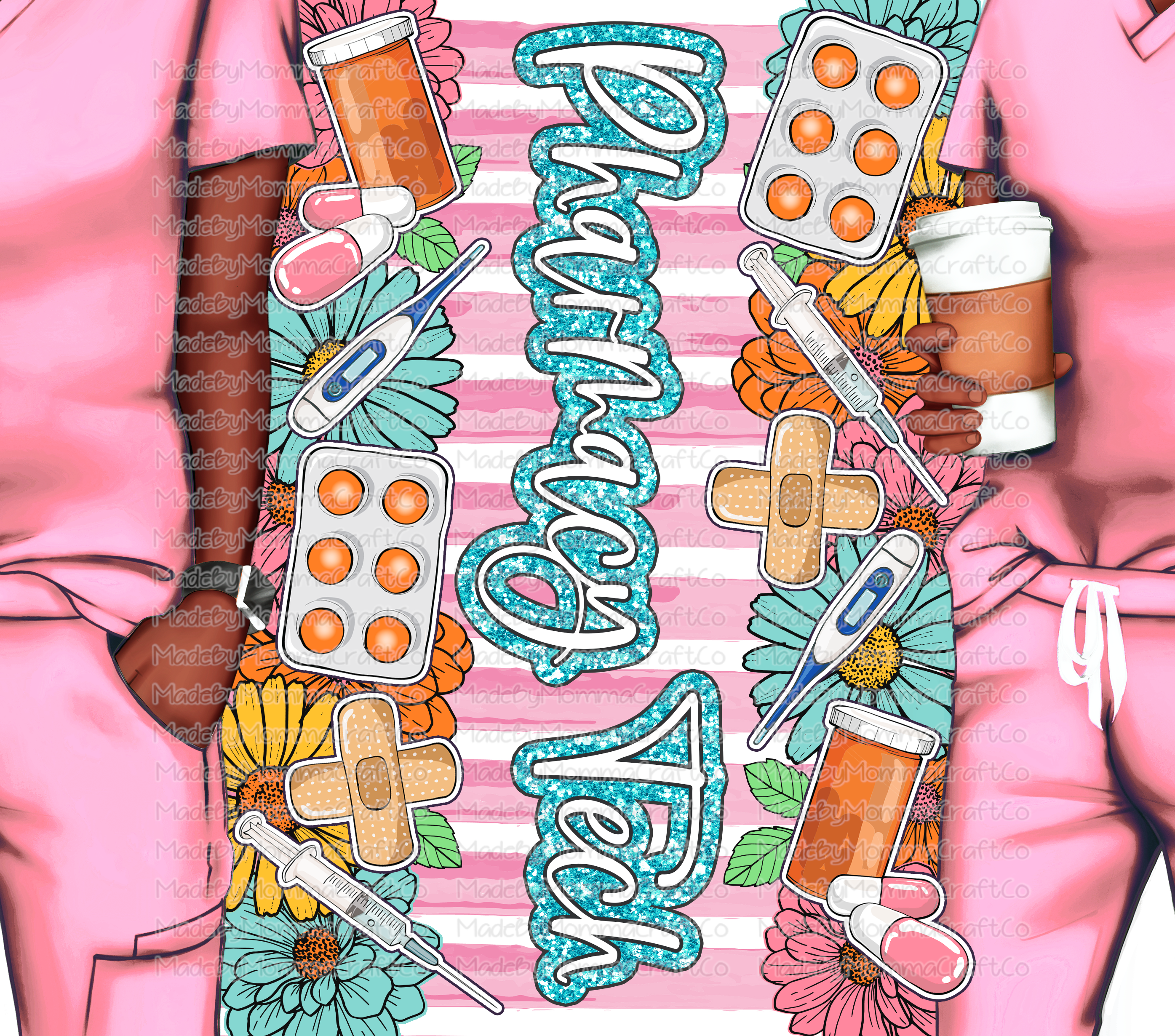 Pharmacy Tech Tumbler Wrap - Sublimation Or Clear Waterslide Wrap
