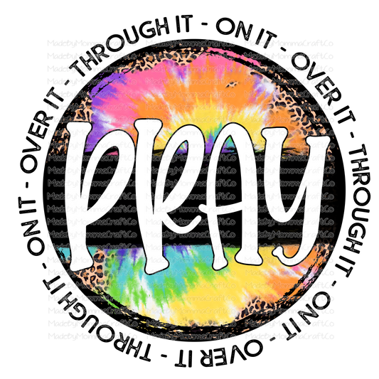 Pray Tie Dye Circle - Cheat Clear Waterslide™ or White Cast Sticker