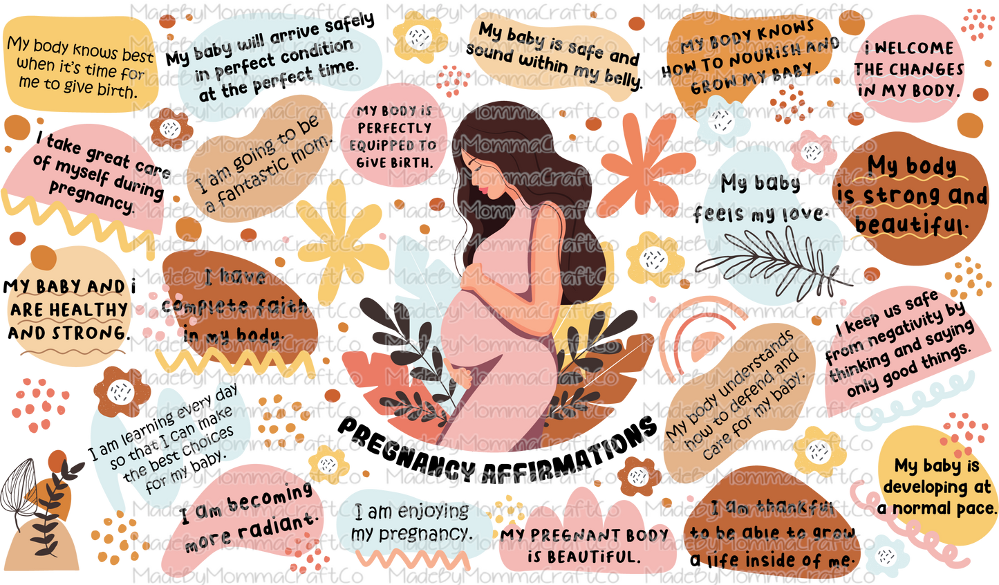 Pregnancy Affirmations Sublimation Libbey Can Wrap