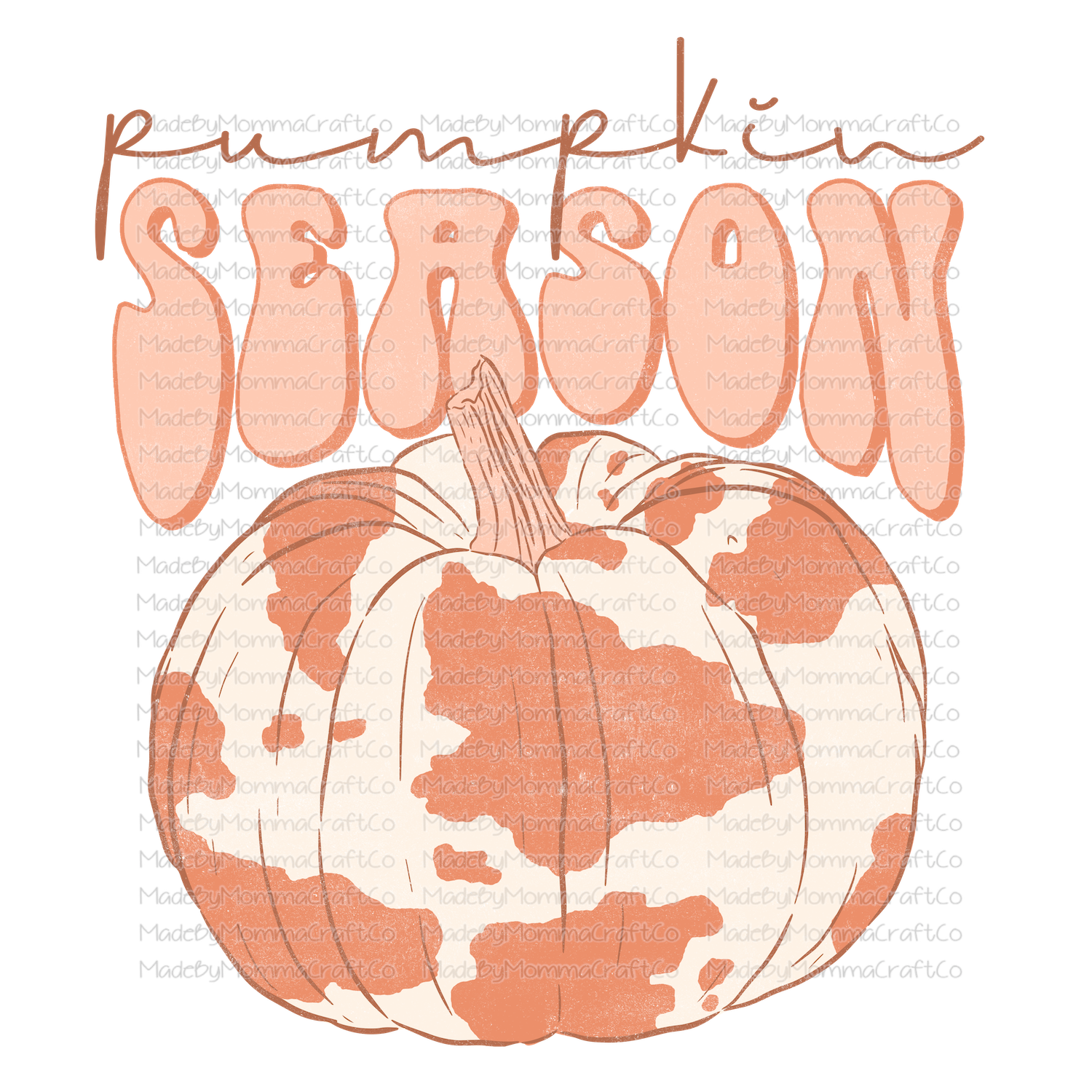 pumpkin season vintage cow print fall-Cheat Clear Waterslide™ or White Cast Sticker