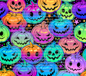 pumpkins neon halloween Tumbler Wrap - Sublimation Or Clear Waterslide Wrap
