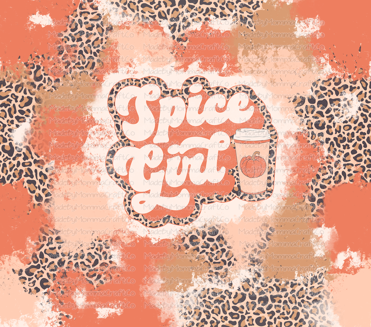 pumpkin spice girl straight fall Tumbler Wrap - Sublimation Or Clear Waterslide Wrap