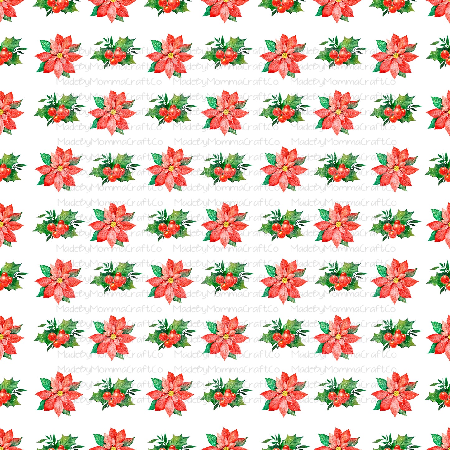 Red Poinsettia Christmas Cheat Clear Waterslide ™ or Sticker Themed Sheet  Elements Sheet