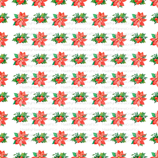 Red Poinsettia Christmas Cheat Clear Waterslide ™ or Sticker Themed Sheet  Elements Sheet