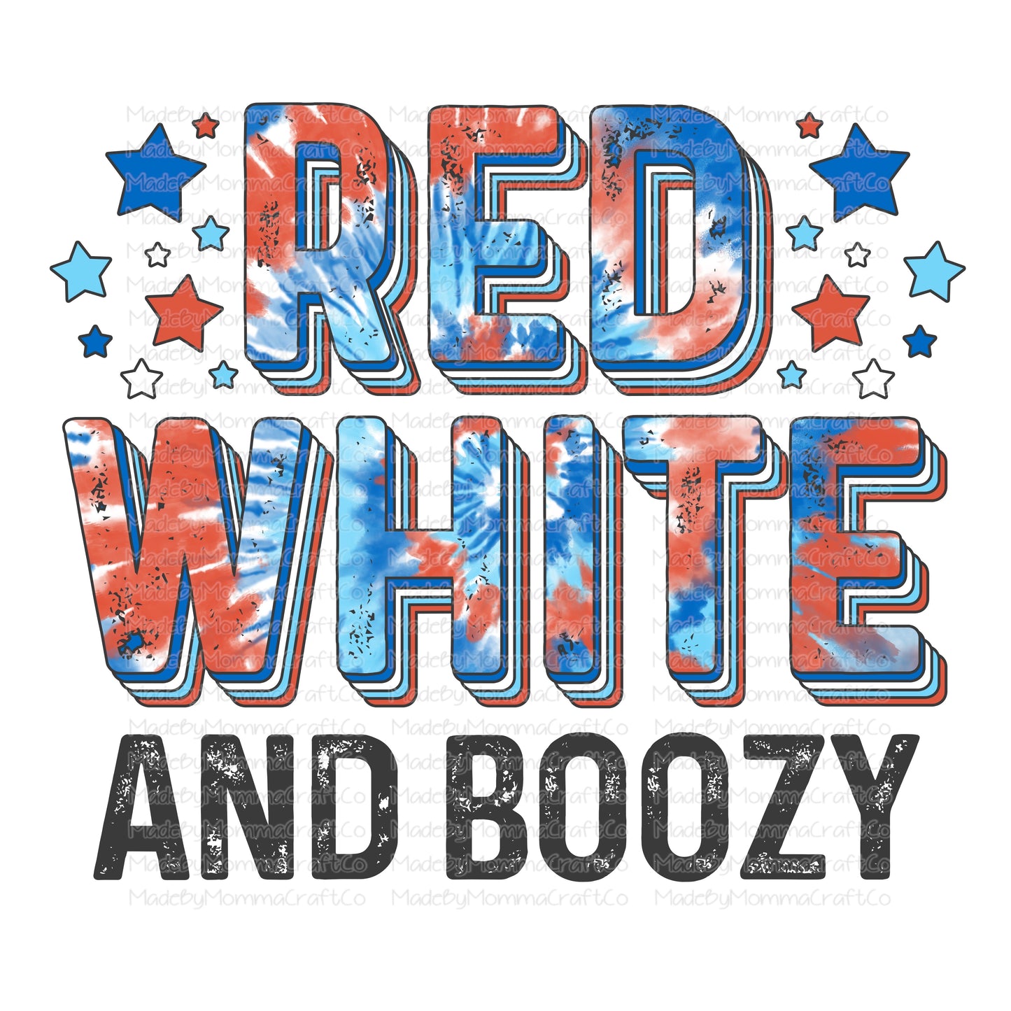 Red White and Boozy Tie Dye America - Cheat Clear Waterslide™ or White Cast Sticker