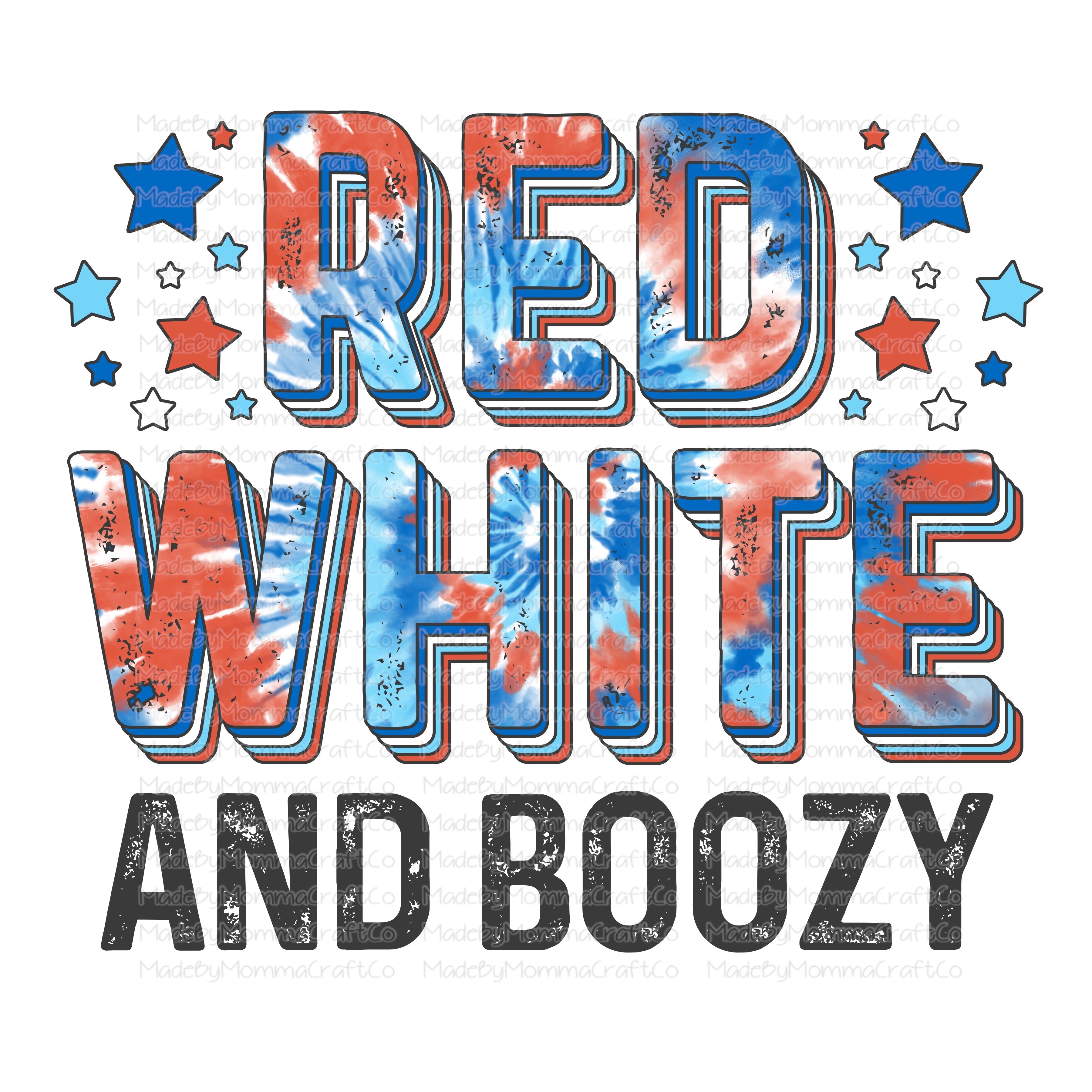 Red White and Boozy Tie Dye America - Cheat Clear Waterslide™ or White Cast Sticker