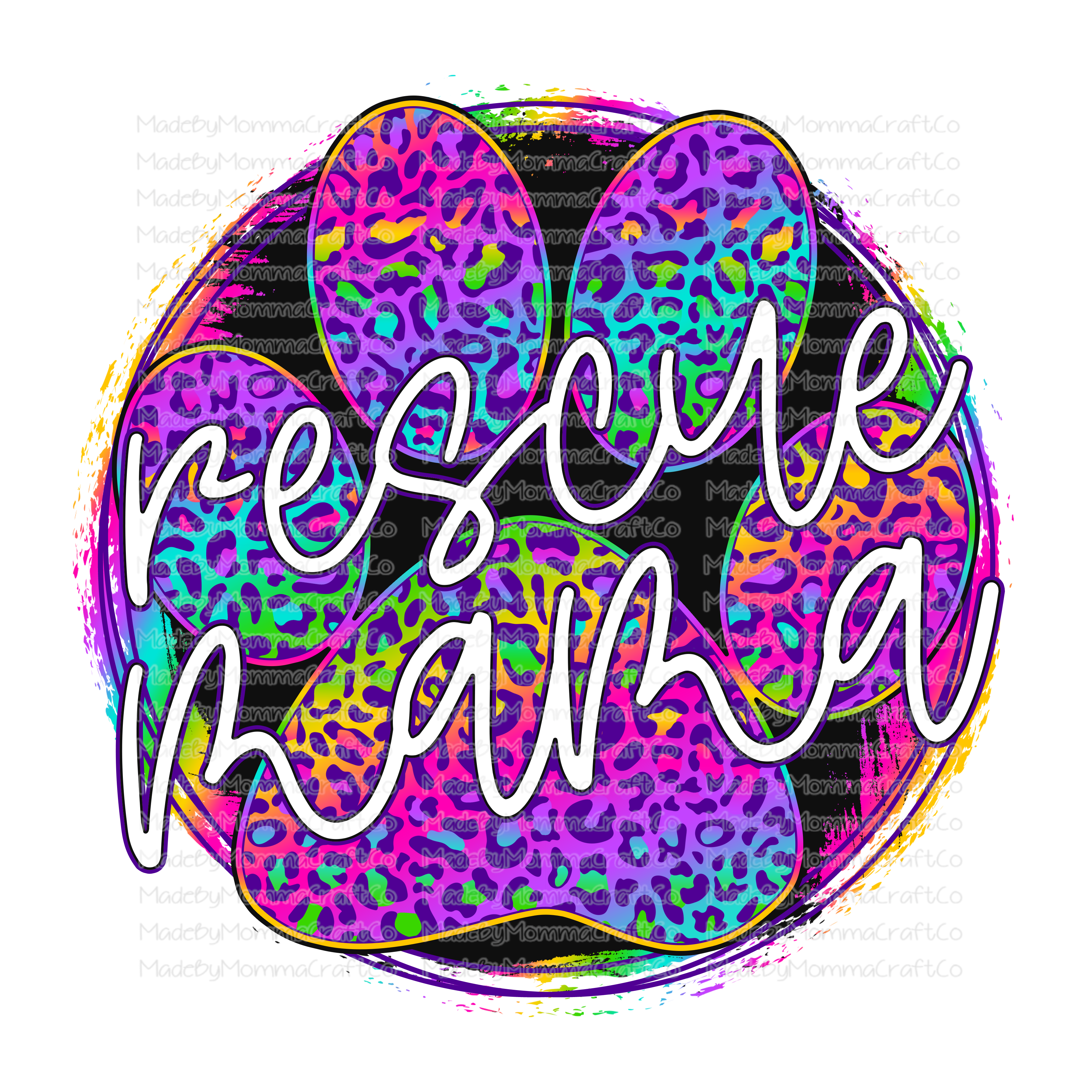 Rescue Mama - Rainbow Leopard- Cheat Clear Waterslide™ or White Cast Sticker