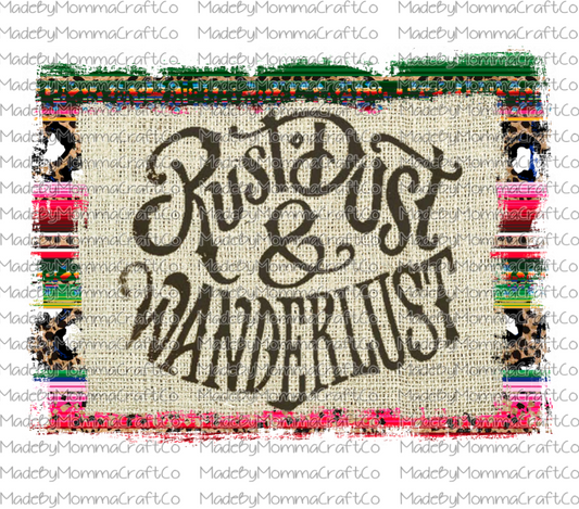 Rust Dust & Wanderlust Burlap Boho -Cheat Clear Waterslide™ or White Cast Sticker