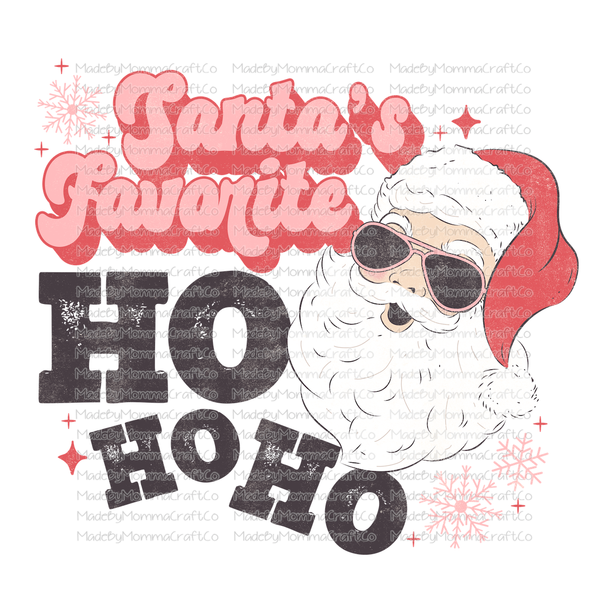 santas favorite ho ho ho retro christmas -Cheat Clear Waterslide™ or White Cast Sticker