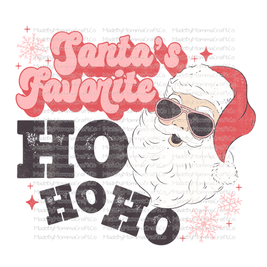 santas favorite ho ho ho retro christmas -Cheat Clear Waterslide™ or White Cast Sticker