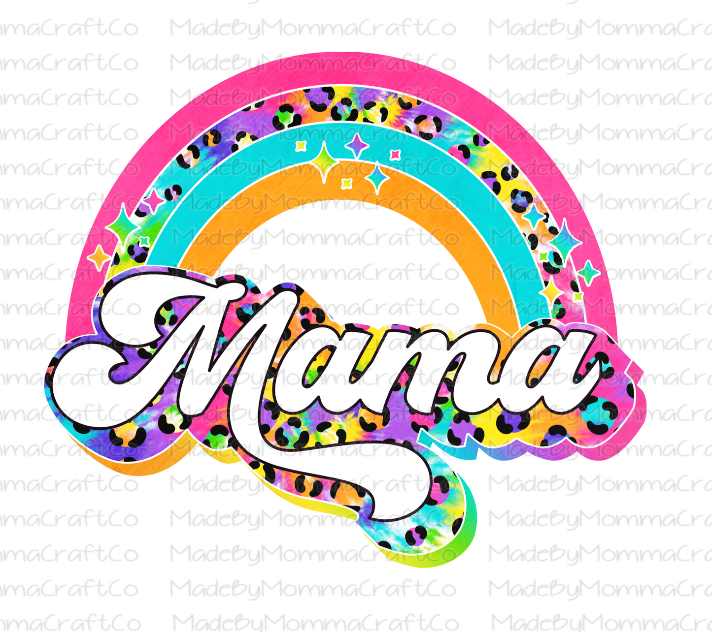 Retro Rainbow Mama - Cheat Clear Waterslide™ or White Cast Sticker