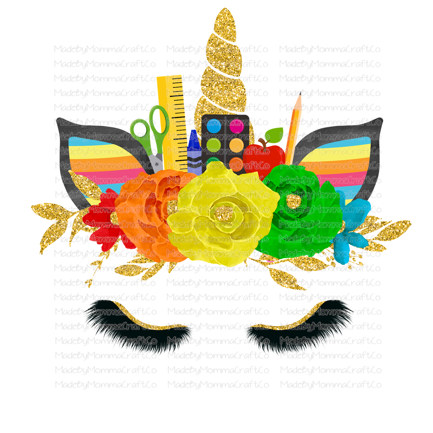 School Unicorn Teacher - Cheat Clear Waterslide™ or White Cast Sticker