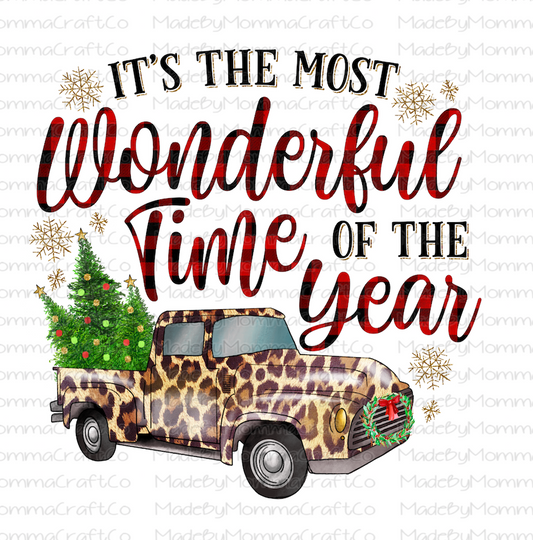 Leopard Christmas Truck - Cheat Clear Waterslide™ or White Cast Sticker