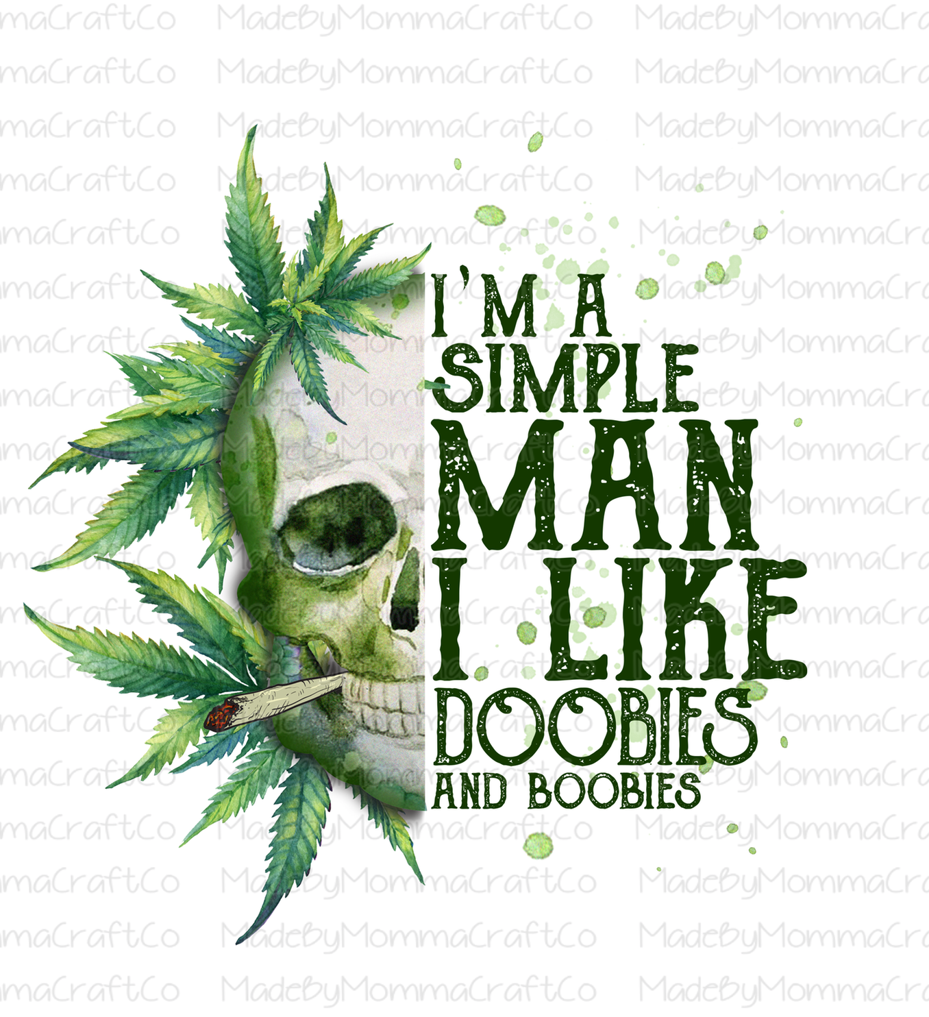 Pot Leaf Simple Man - Cheat Clear Waterslide™ or White Cast Sticker