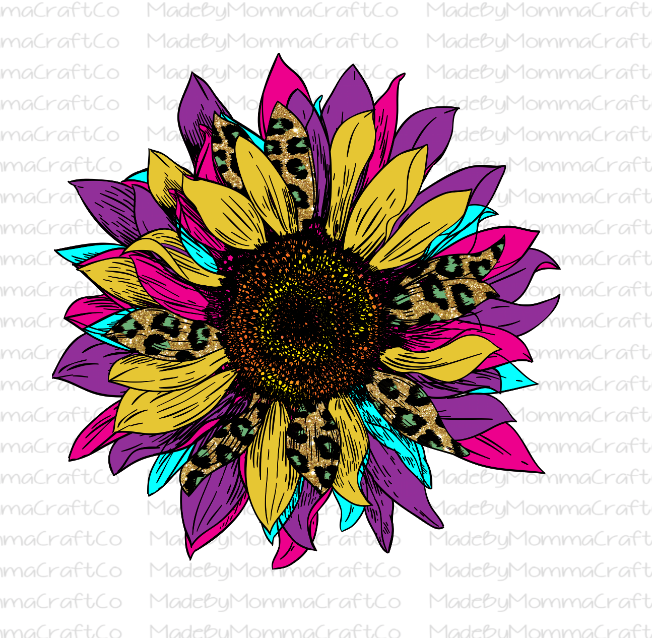 Sunflower - Floral - Leopard - Cheat Clear Waterslide™ or White Cast Sticker