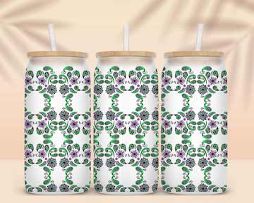 Seamless Pattern with Paisley Libbey Can Wrap