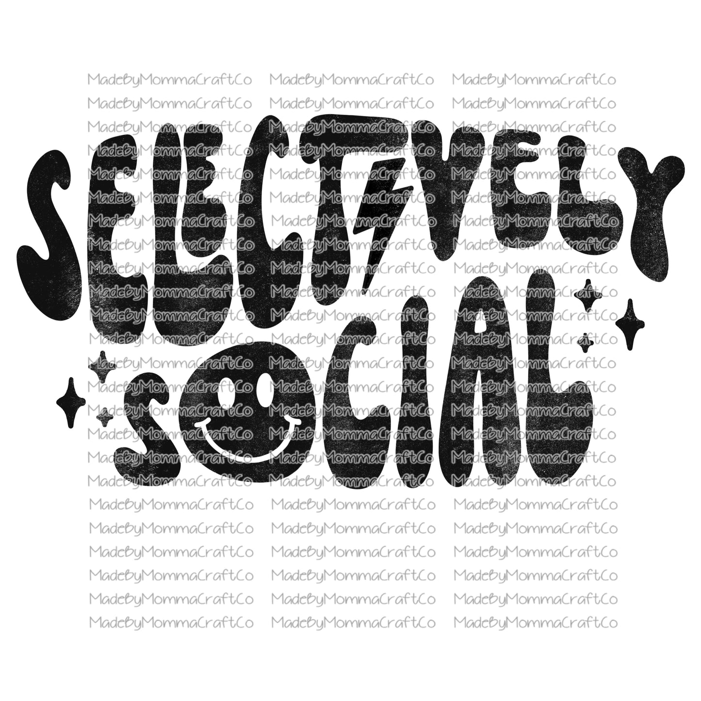 Selectively social retro wavy font - Cheat Clear Waterslide™ or White Cast Sticker or Shirt Sublimation