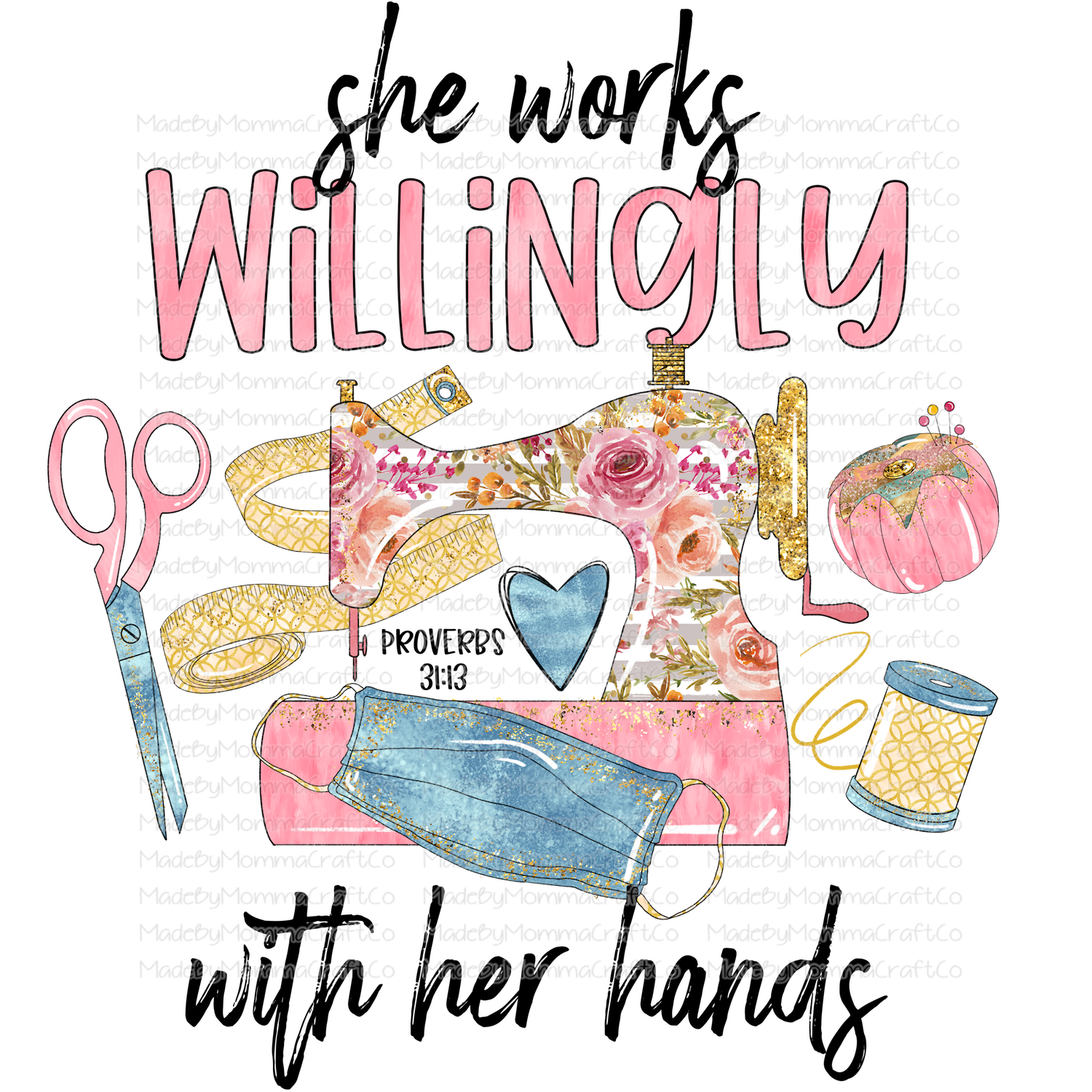 She Works Willingly - Cheat Clear Waterslide™ or White Cast Sticker