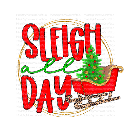 Sleigh All Day Red Leopard - Christmas - Cheat Clear Waterslide™ or White Cast Sticker