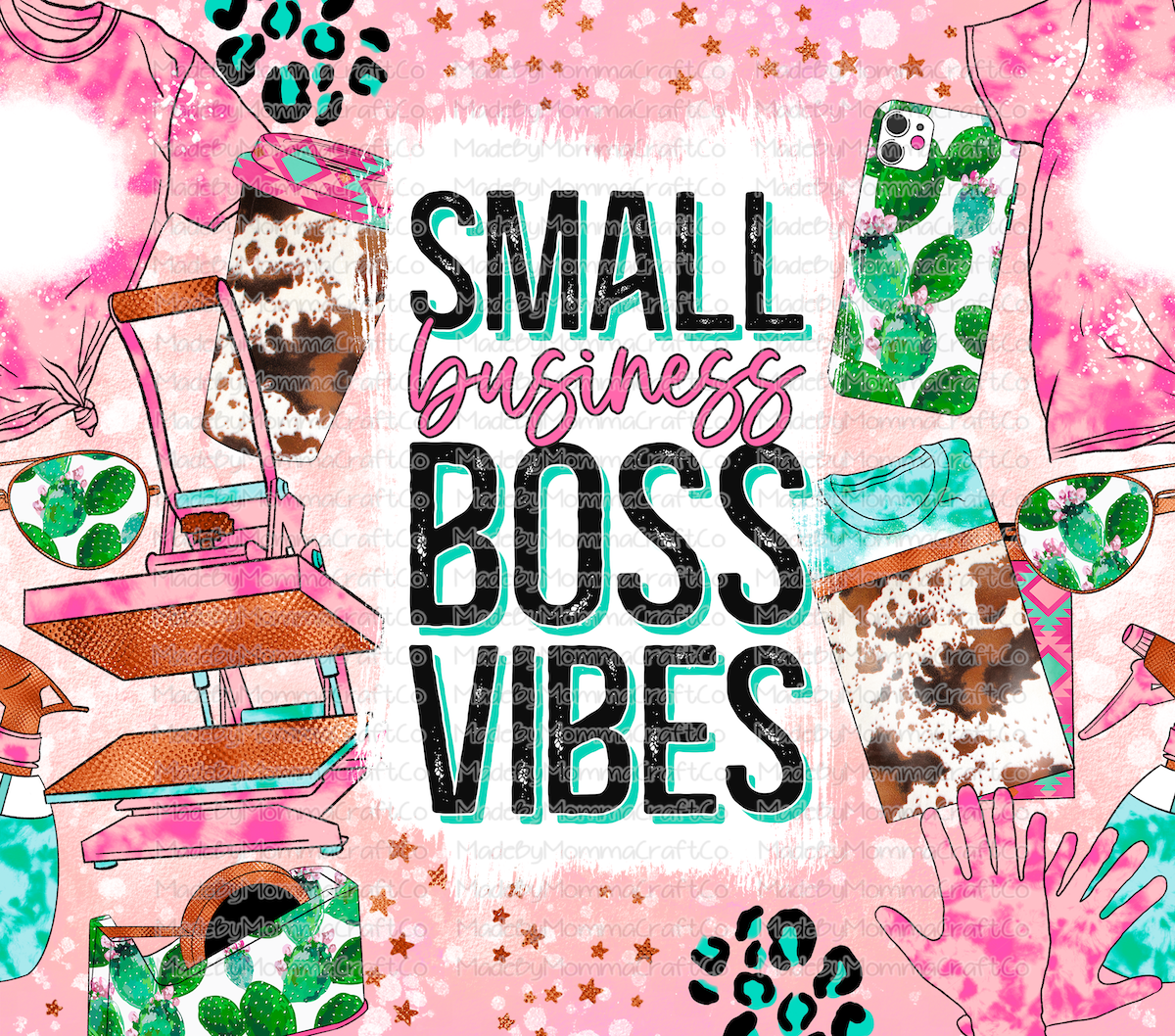 small biz boss vibes shirts cactus Tumbler Wrap - Sublimation Or Clear Waterslide Wrap