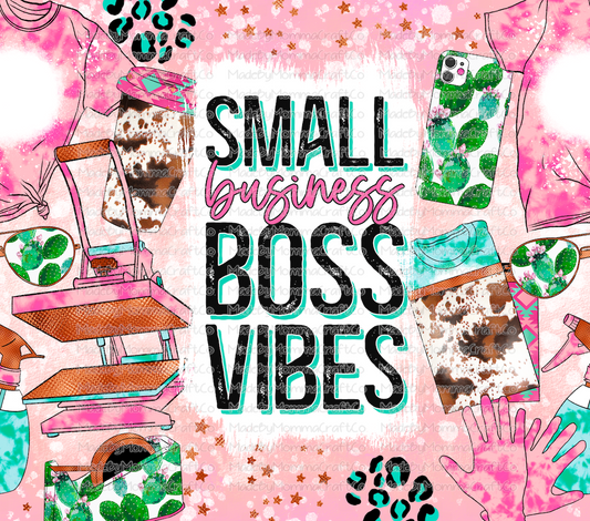 small biz boss vibes shirts cactus Tumbler Wrap - Sublimation Or Clear Waterslide Wrap