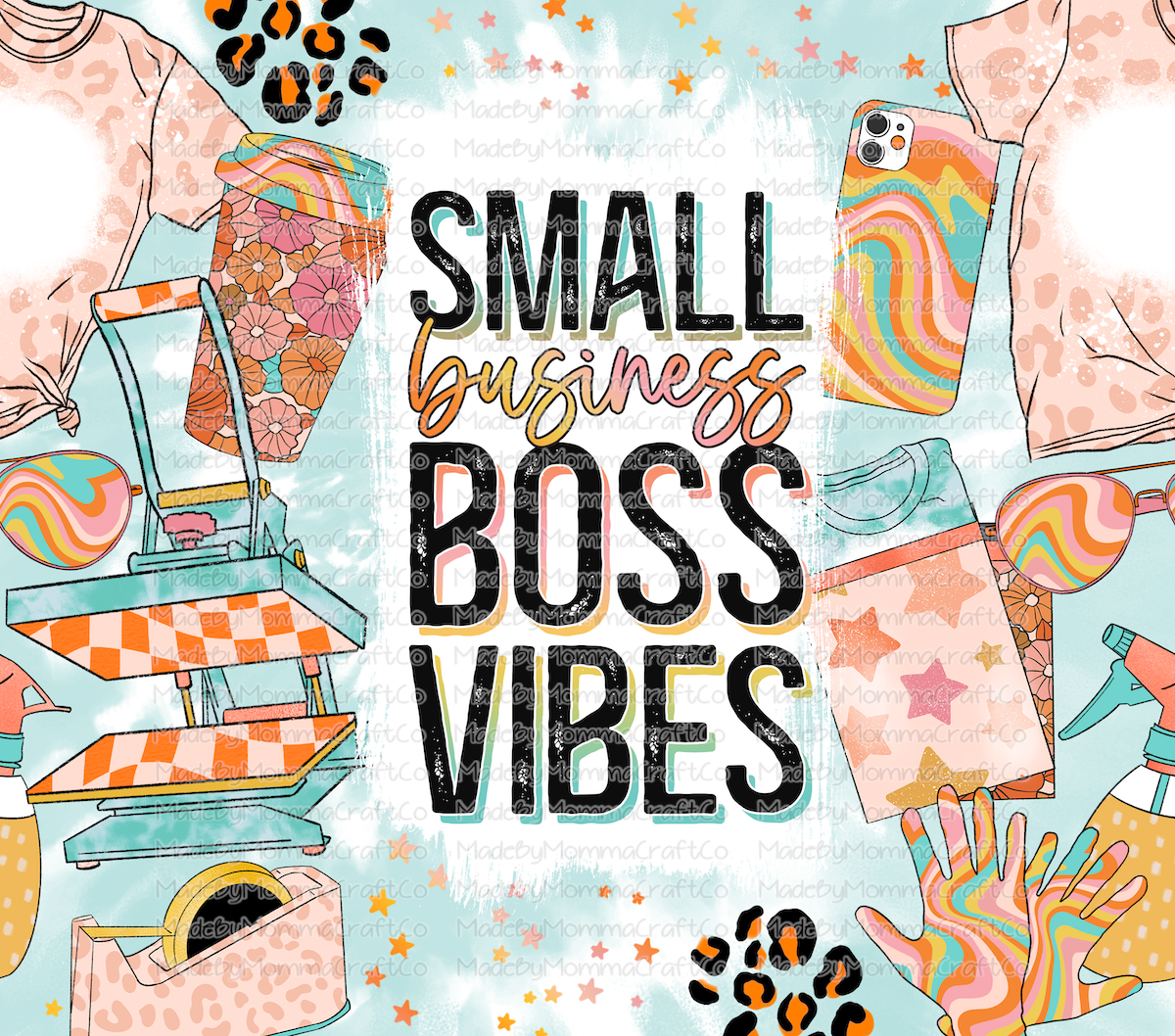 small biz boss vibes shirts retro Tumbler Wrap - Sublimation Or Clear Waterslide Wrap