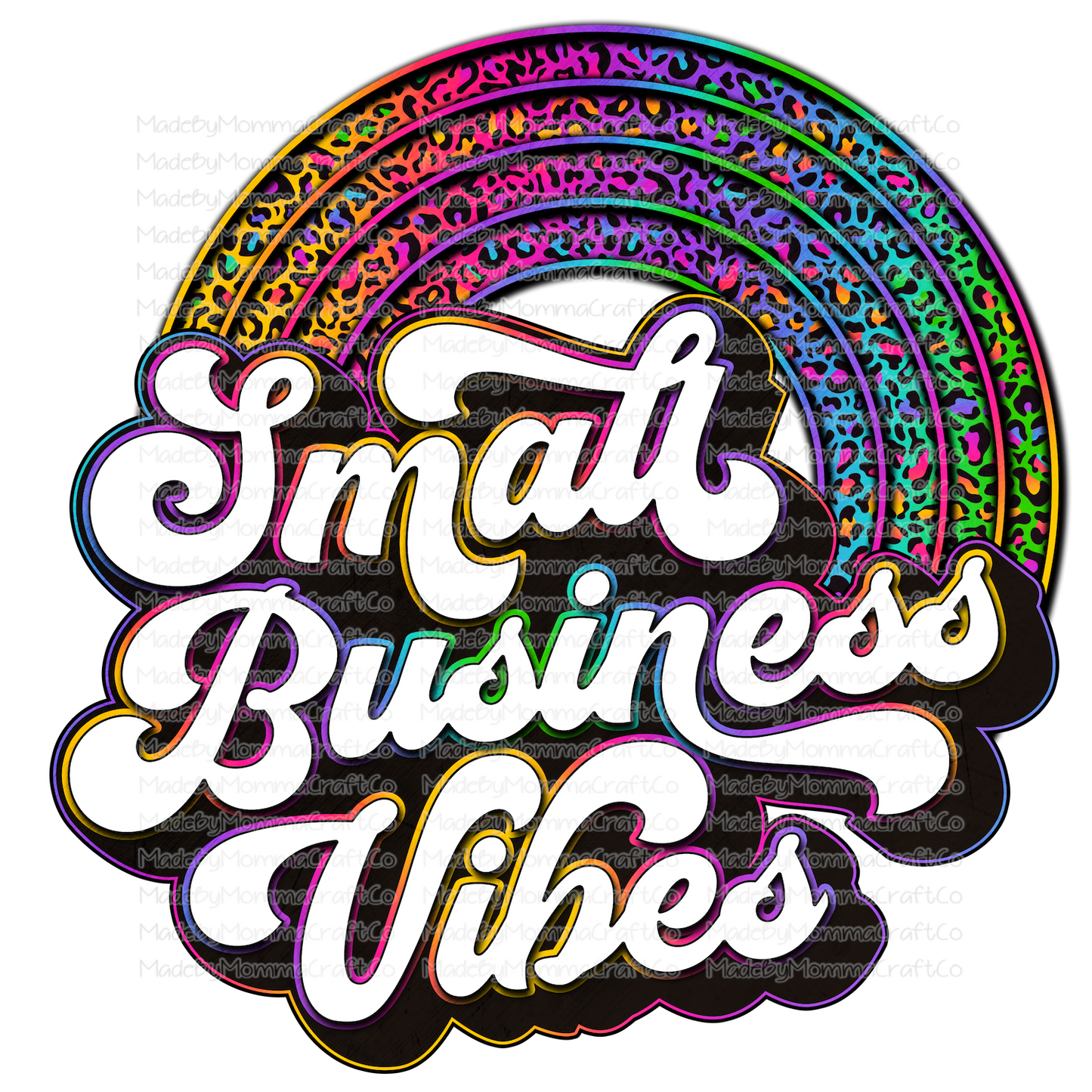 Small Business Vibes - Rainbow Leopard - Retro - Cheat Clear Waterslide™ or White Cast Sticker