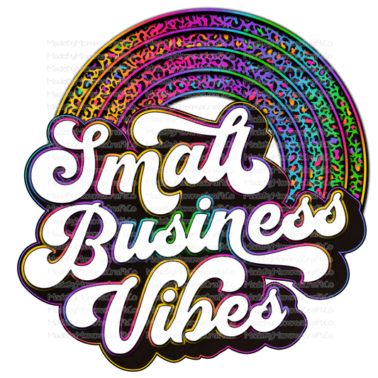 Small Business Vibes - Rainbow Leopard - Retro - Cheat Clear Waterslide™ or White Cast Sticker