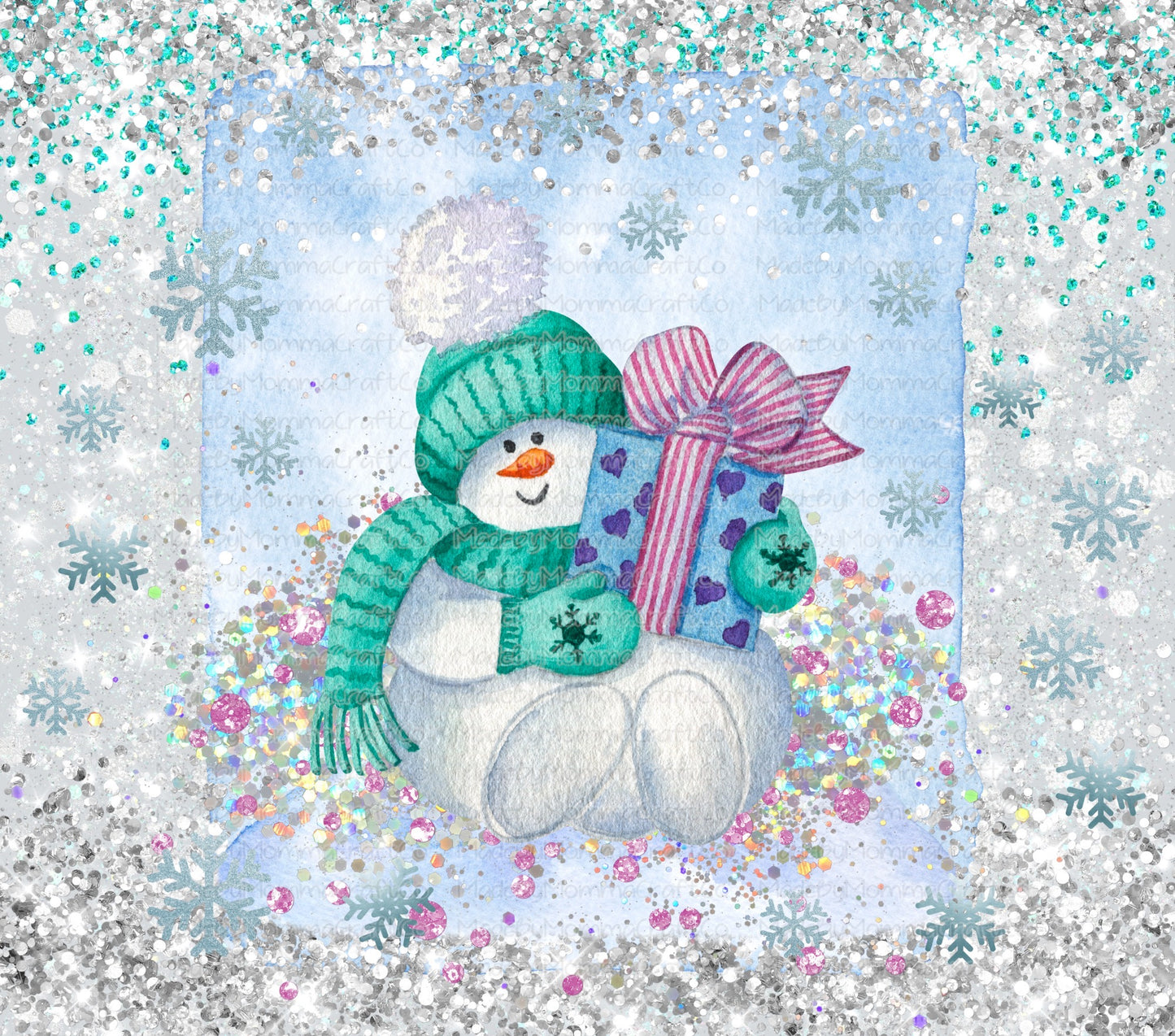 Snowman Christmas Tumbler Wrap - Sublimation Vinyl Or Waterslide Wrap