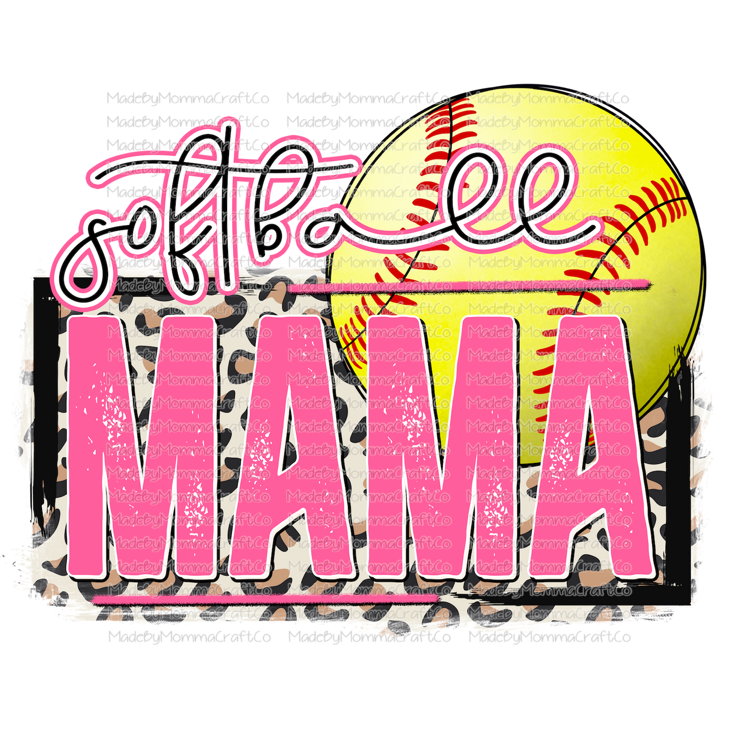 Softball Mama Pink - Cheat Clear Waterslide™ or White Cast Sticker