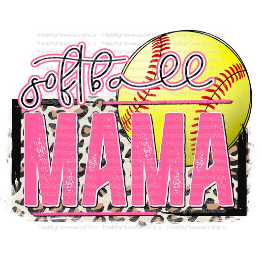 Softball Mama Pink - Cheat Clear Waterslide™ or White Cast Sticker