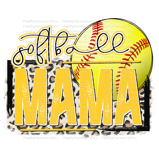 Softball Mama Yellow - Cheat Clear Waterslide™ or White Cast Sticker