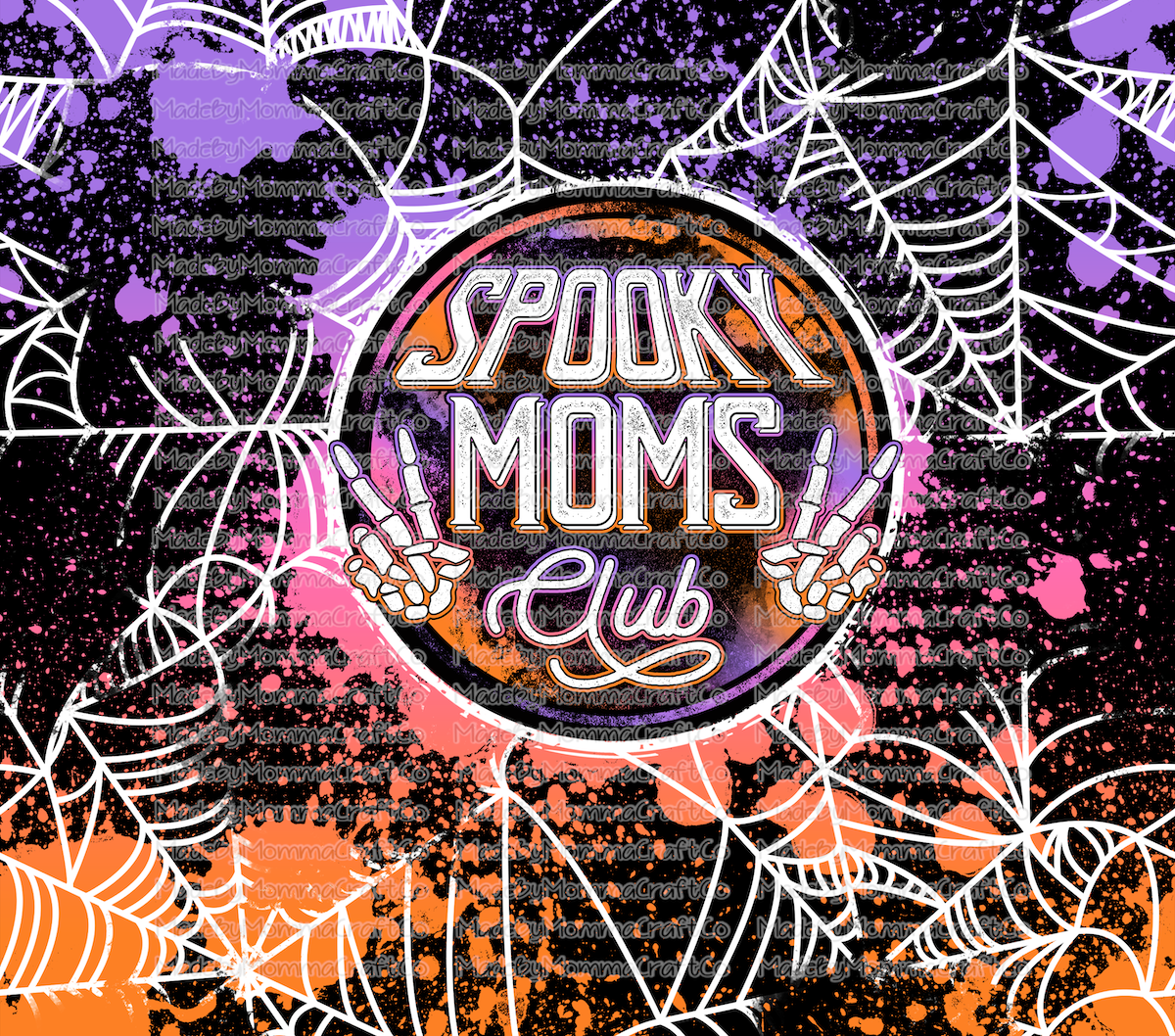 spooky moms club grunge halloween Tumbler Wrap - Sublimation Or Clear Waterslide Wrap