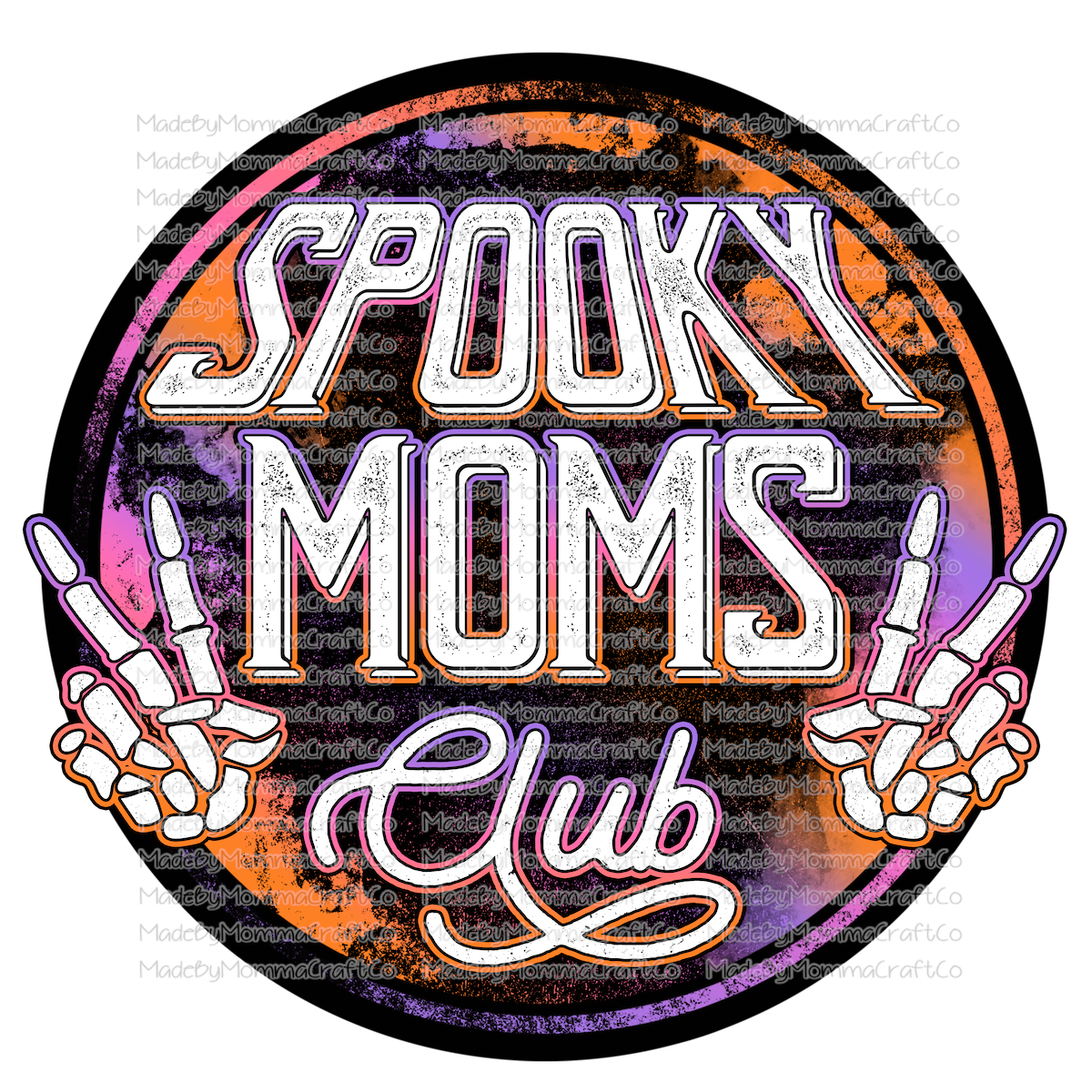 spooky moms club skeleton peace halloween -Cheat Clear Waterslide™ or White Cast Sticker