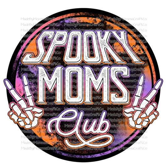 spooky moms club skeleton peace halloween -Cheat Clear Waterslide™ or White Cast Sticker