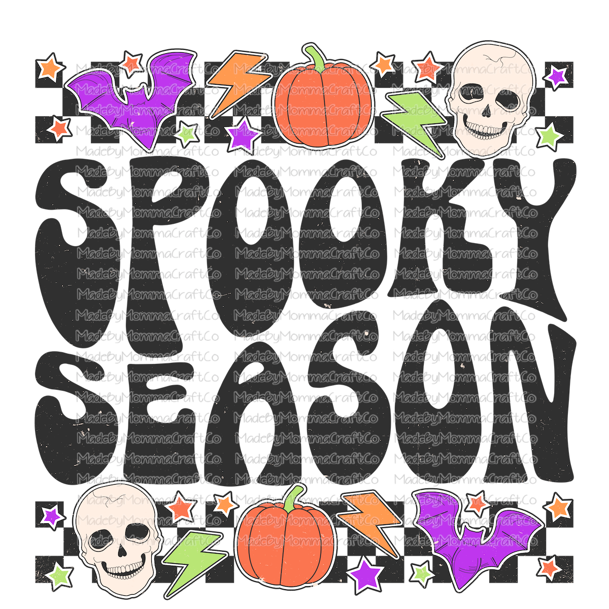 Spooky season retro stickers halloween -Cheat Clear Waterslide™ or White Cast Sticker