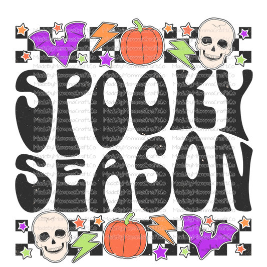 Spooky season retro stickers halloween -Cheat Clear Waterslide™ or White Cast Sticker