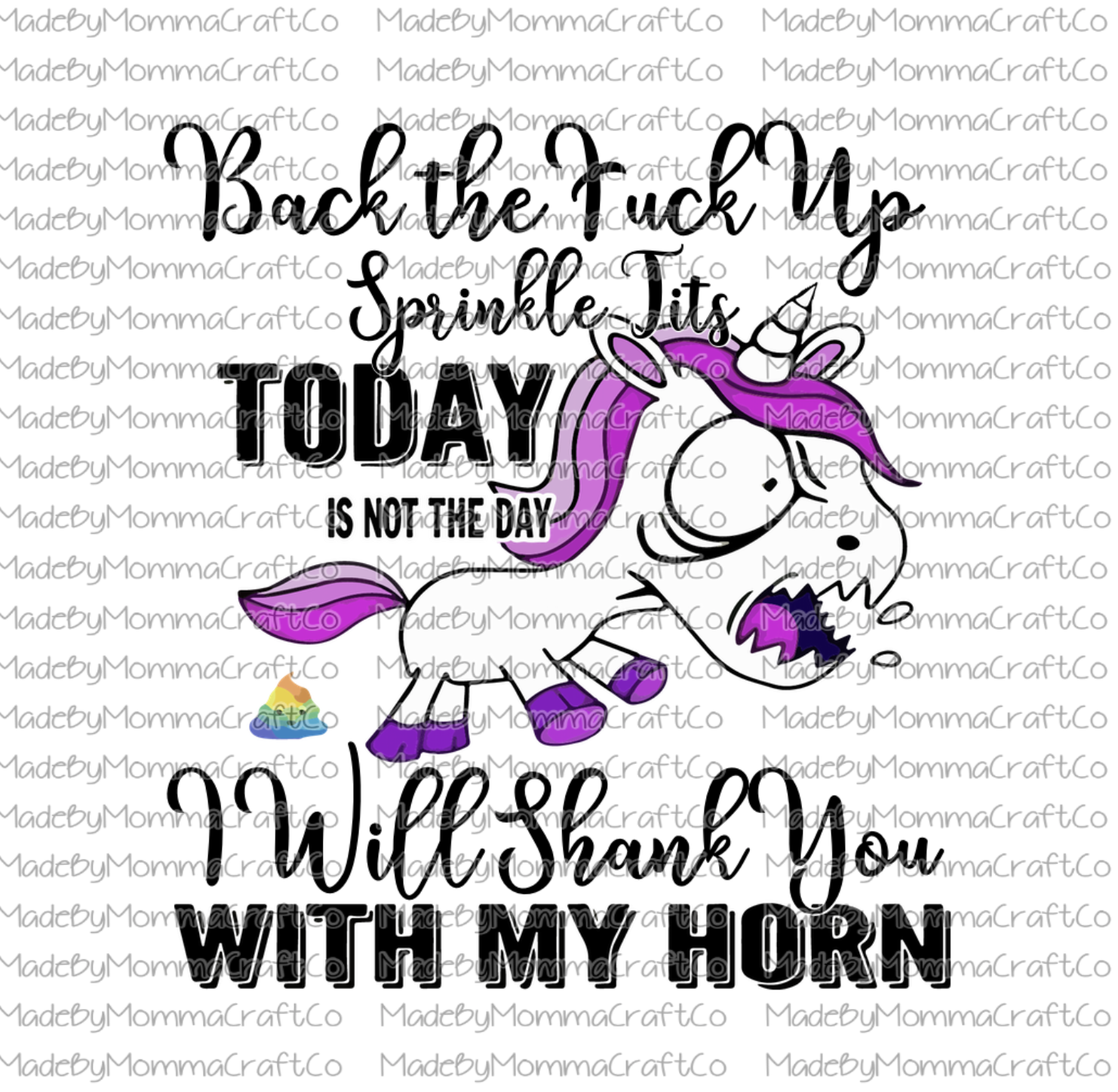 Sprinkle Tits Angry Unicorn-Cheat Clear Waterslide™ or White Cast Sticker