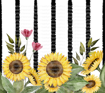 Sunflower Tumbler Wrap - Sublimation Or Clear Waterslide Wrap