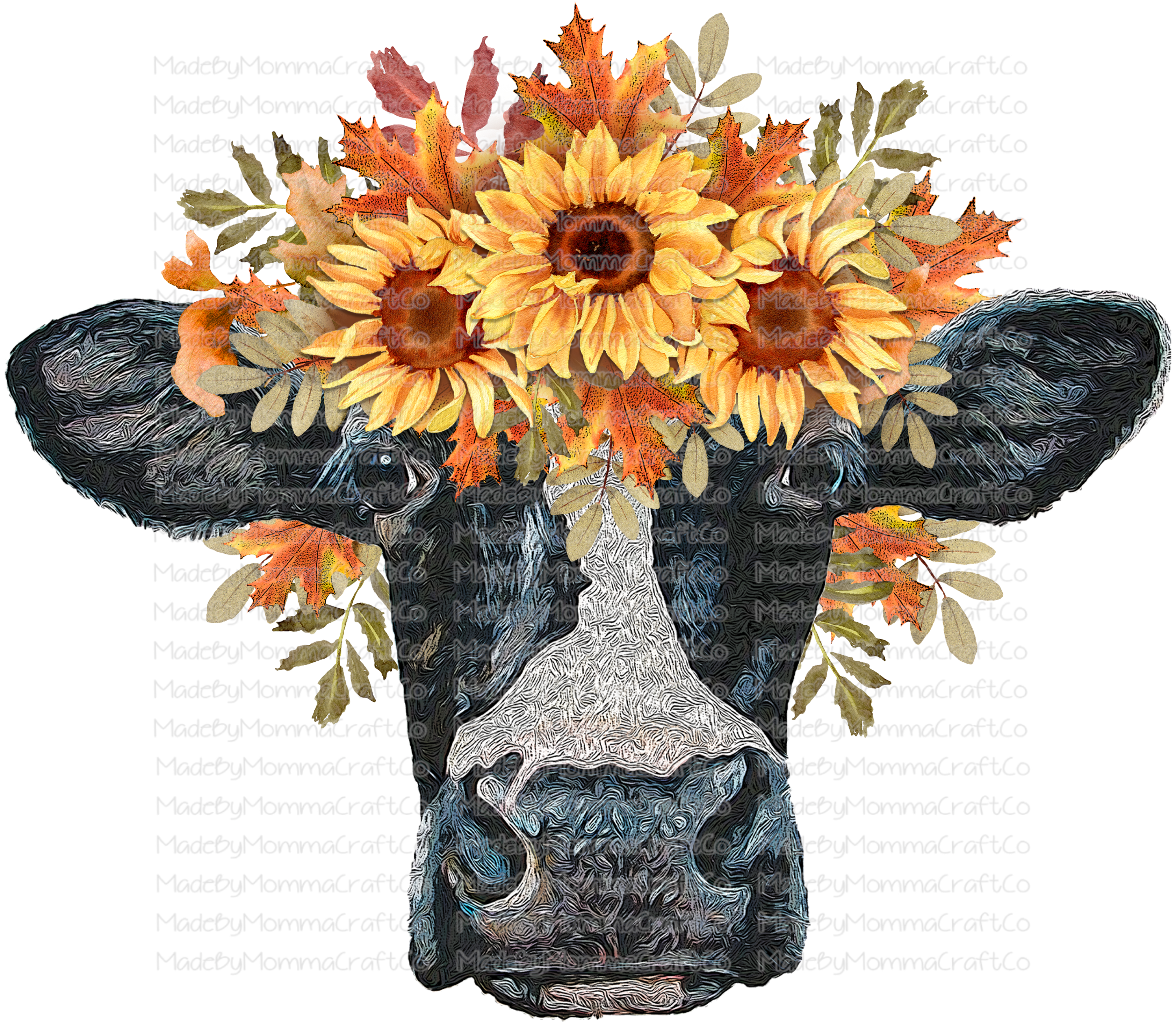 Sunflower Leopard Cow -Cheat Clear Waterslide™ or White Cast Sticker