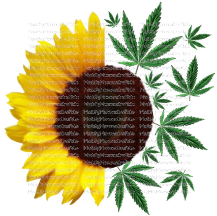 Weed and Sunflowers -Cheat Clear Waterslide™ or White Cast Sticker