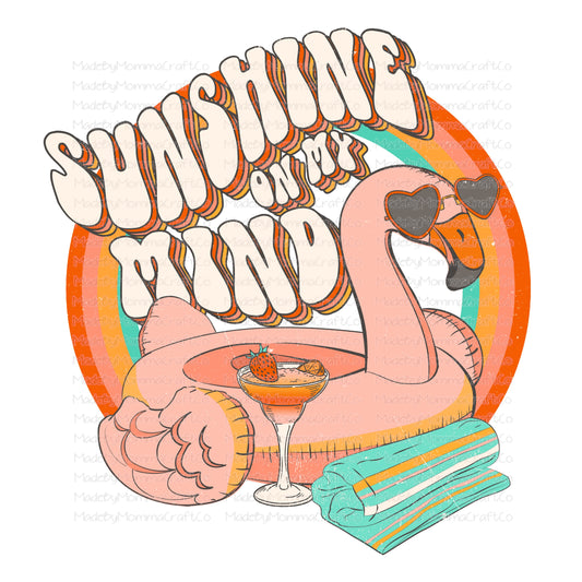 Sunshine on my Mind Flamingo Retro - Cheat Clear Waterslide™ or White Cast Sticker