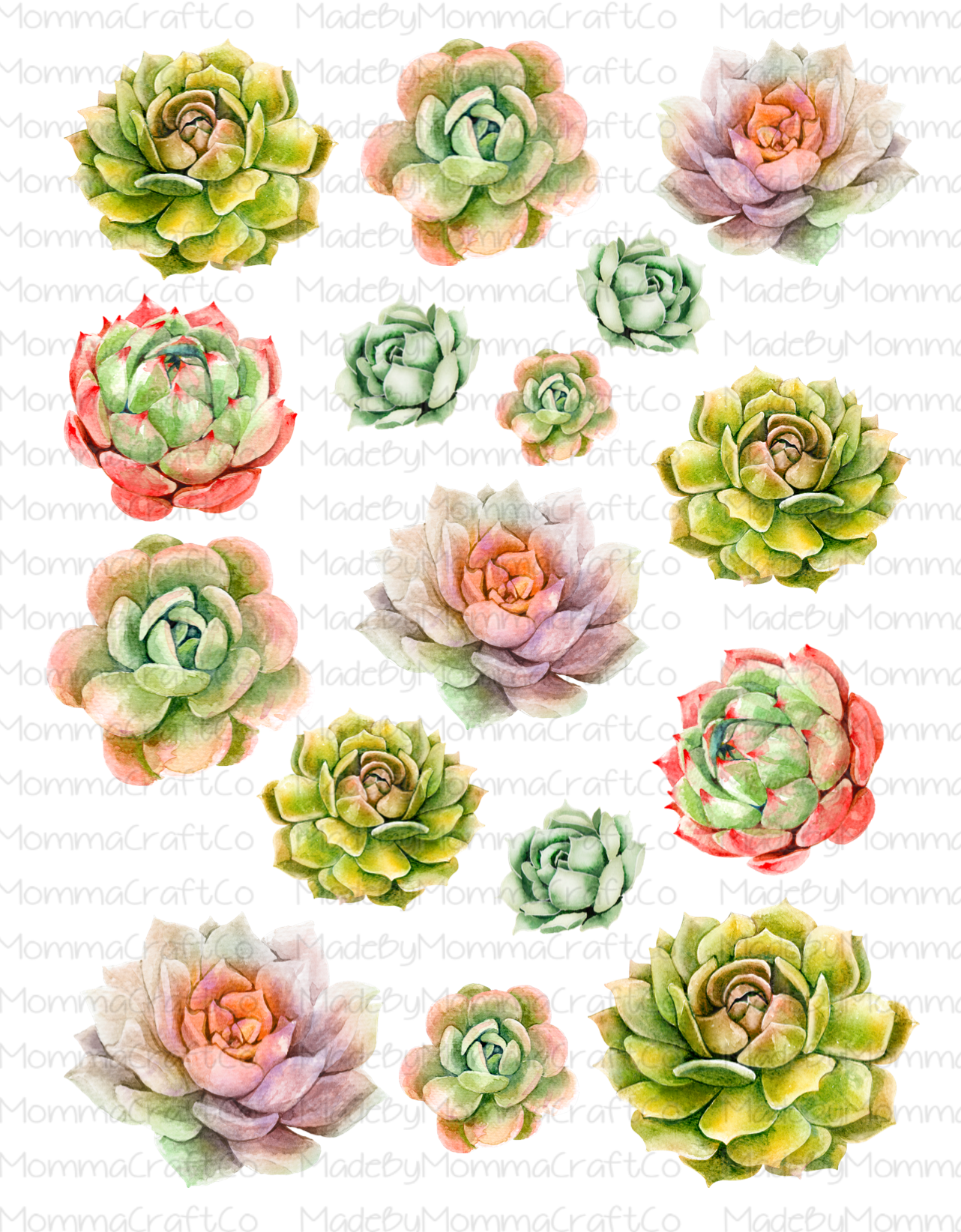 Succulents // laser printed tumbler decals / no sealing needed *Waterslide Ready To Use*