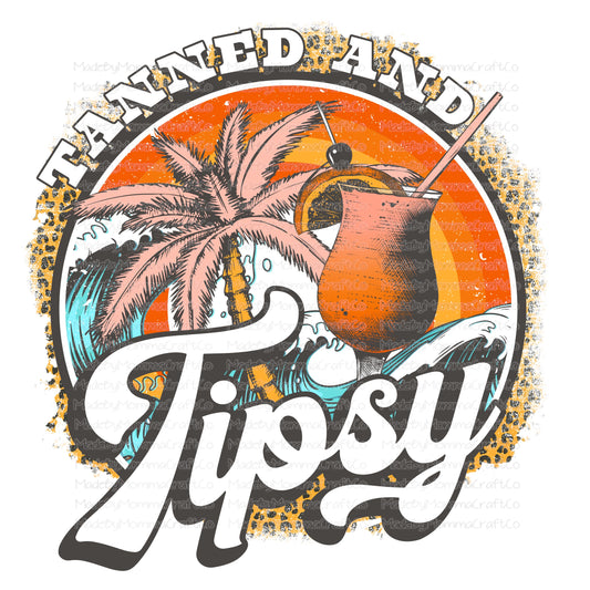 Tanned and Tipsy Retro Summertime - Cheat Clear Waterslide™ or White Cast Sticker