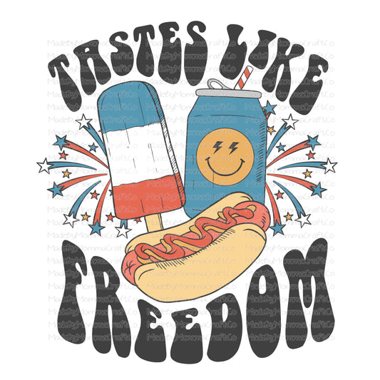 Tastes Like Freedom America Retro Summertime - Cheat Clear Waterslide™ or White Cast Sticker