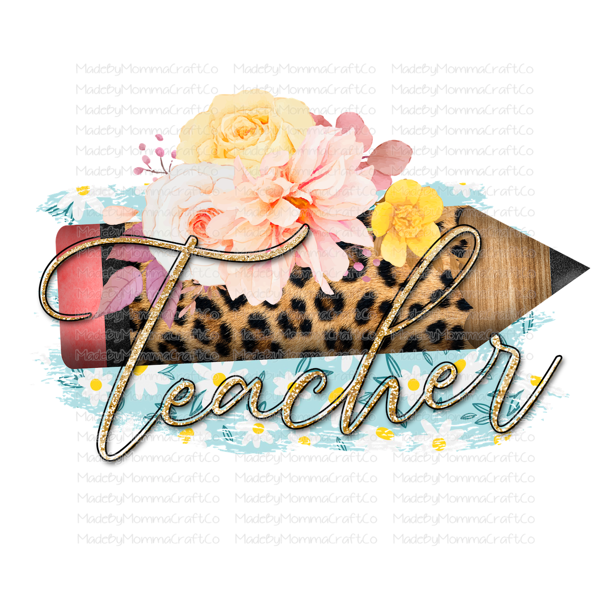 Teacher Pencil - Cheat Clear Waterslide™ or White Cast Sticker