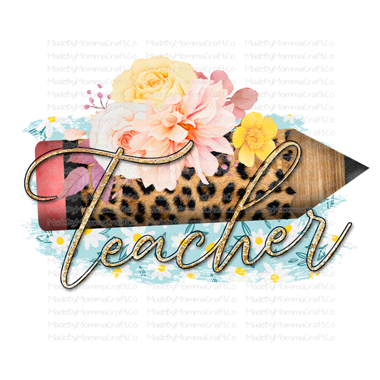 Teacher Pencil - Cheat Clear Waterslide™ or White Cast Sticker