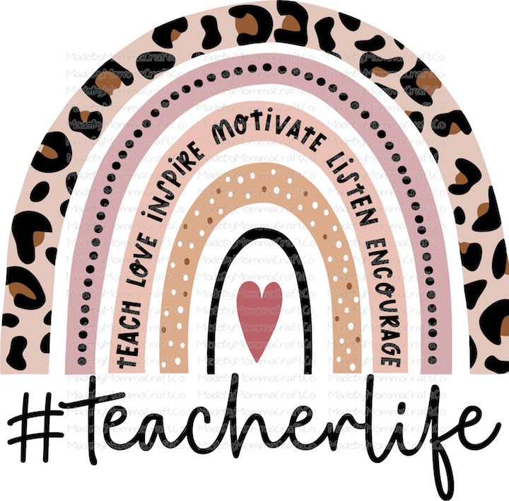 Teacher Life Rainbow - Cheat Clear Waterslide™ or White Cast Sticker